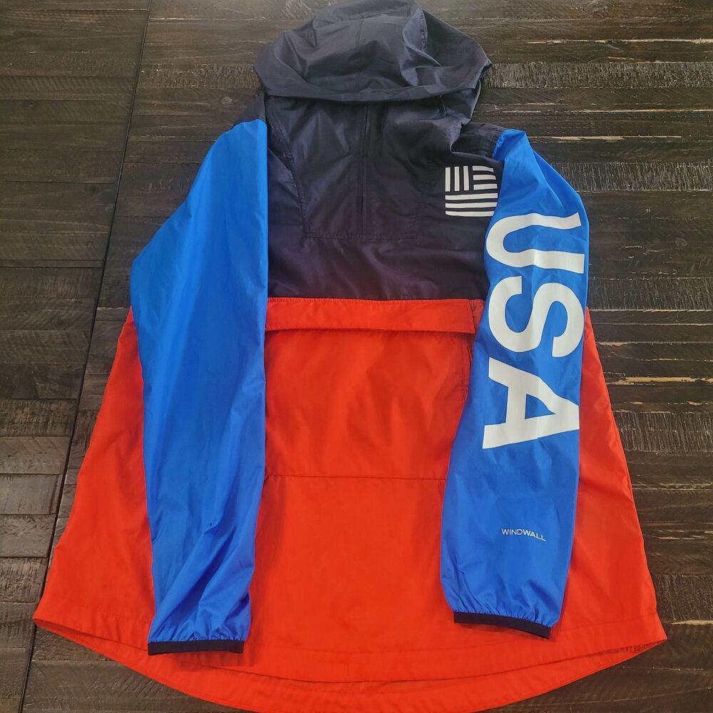 The North Face Anorak Hooded Jacket Women’s Small USA Flag Pullover
